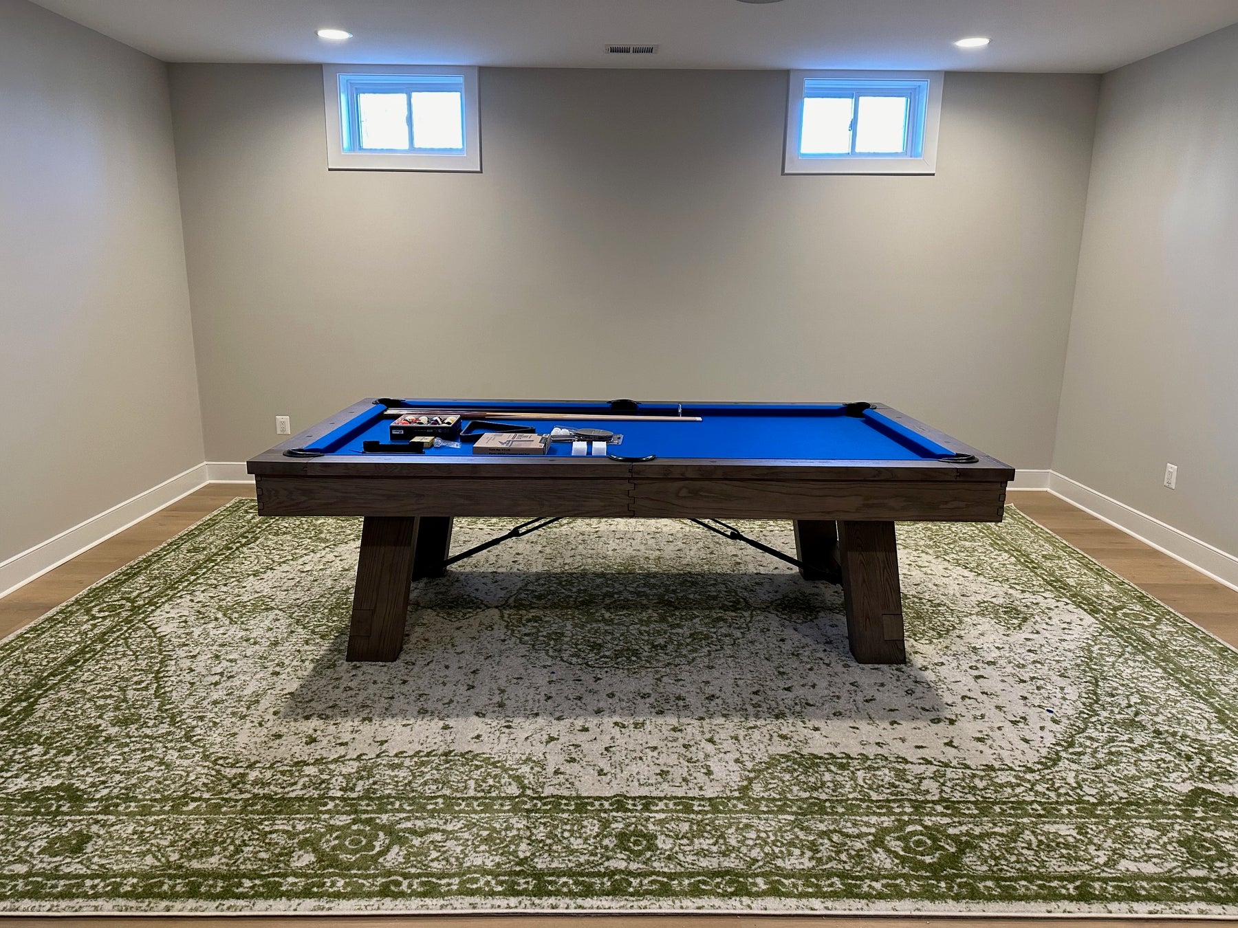 Plank and Hide Isaac Pool Table and Shuffleboard installed in Vienna Virginia