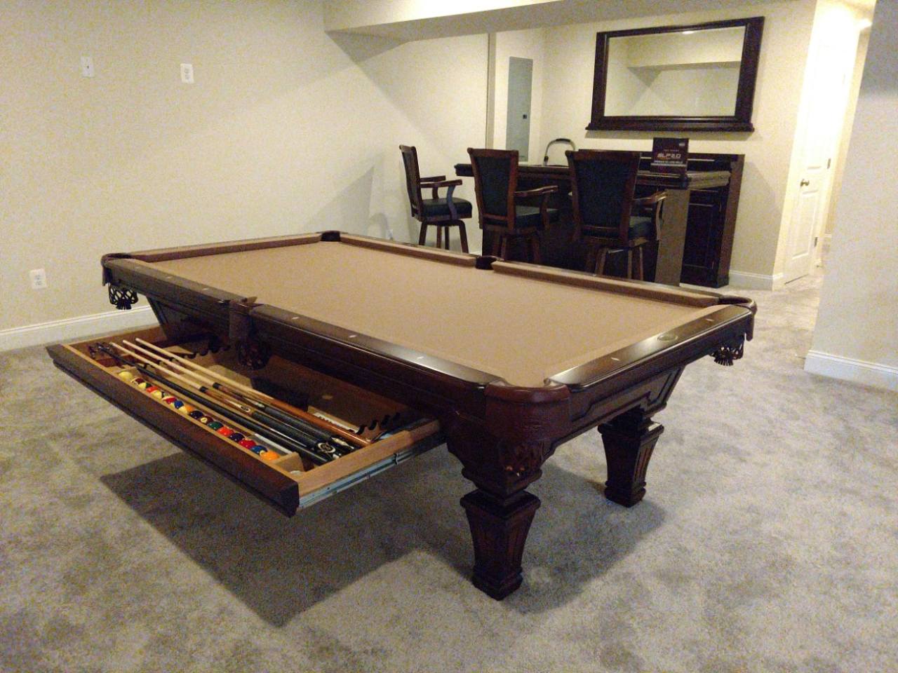 Olhausen Hampton Pool Table installed in Bowie Maryland