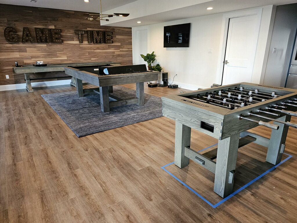 Plank and Hide Hamilton Pool Table Collection installed in Germantown Maryland