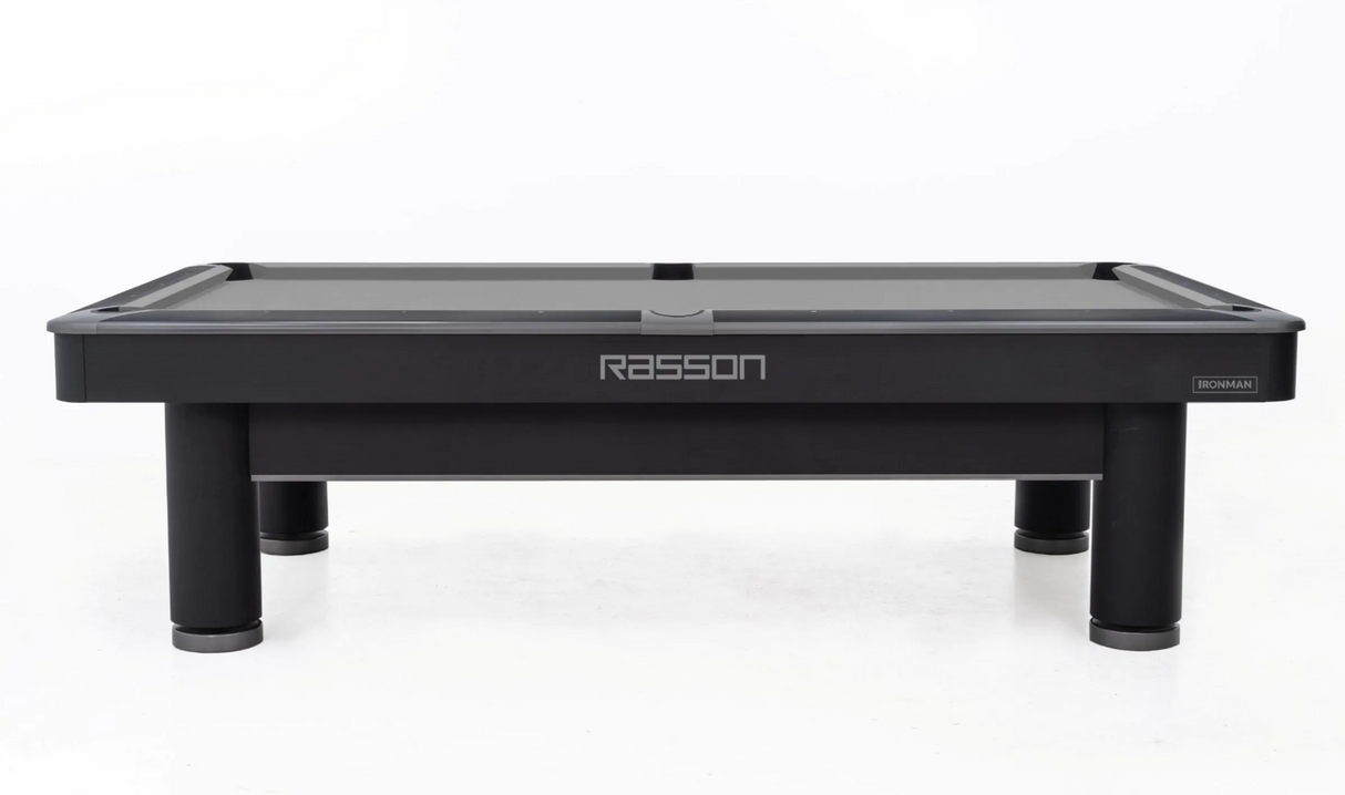 Rasson Iron Man pool table stock side view