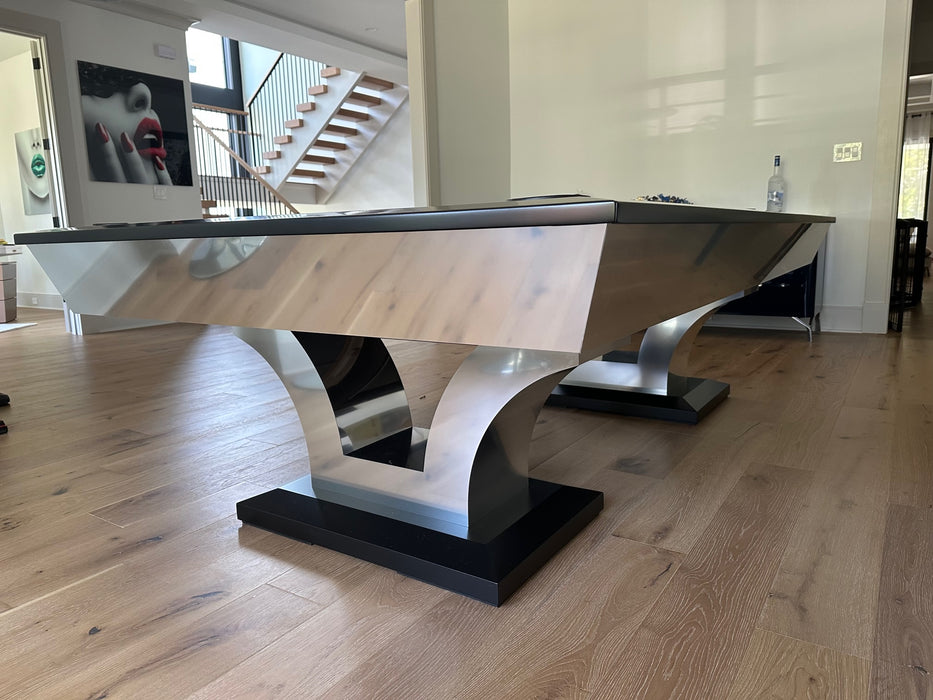 olhausen luxor polished aluminum pool table detail