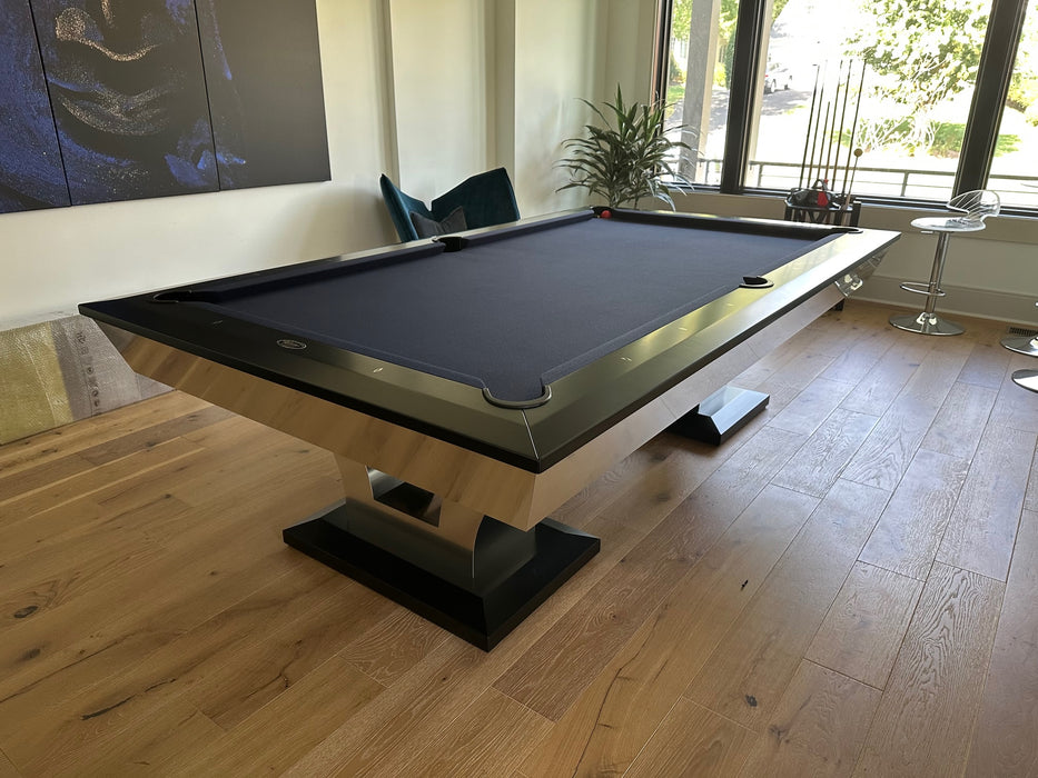olhausen luxor polished aluminum pool table 8'