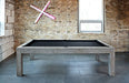 Brunswick Sanibel pool table rustic grey side view