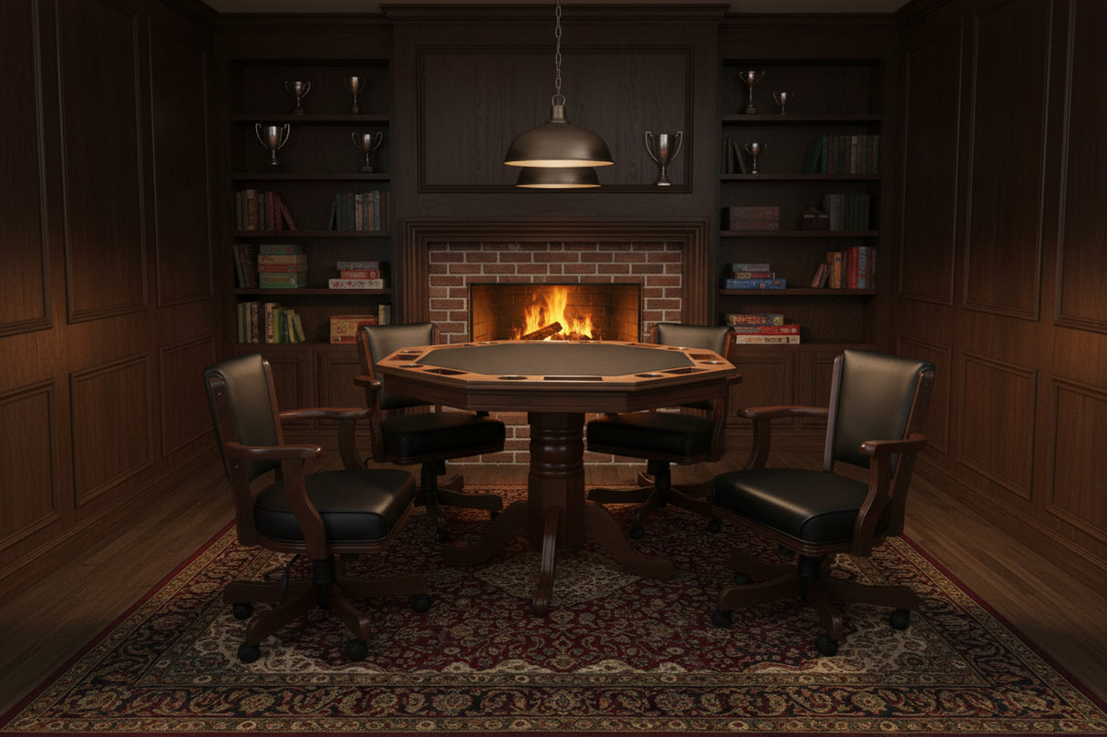 Presidential poker game table set rendering