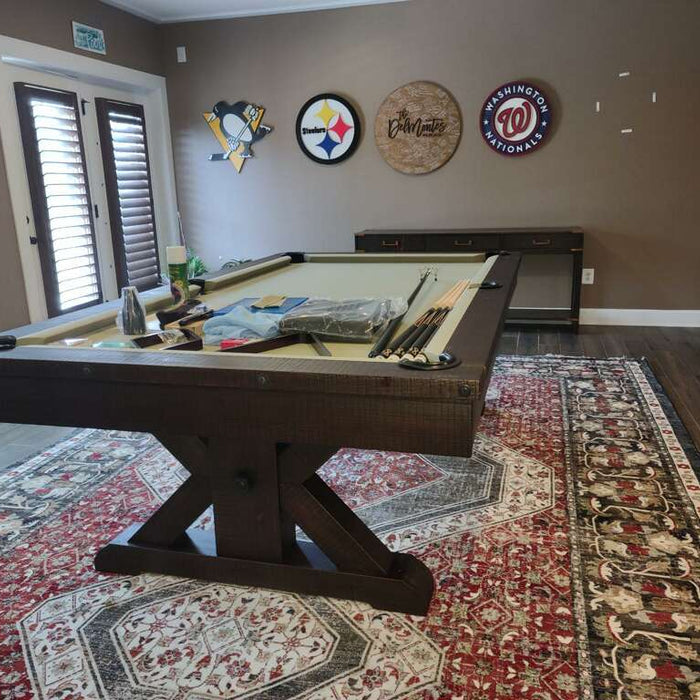 Plank and Hide Pool Table and Shuffleboard installed in Clarksburg Maryland