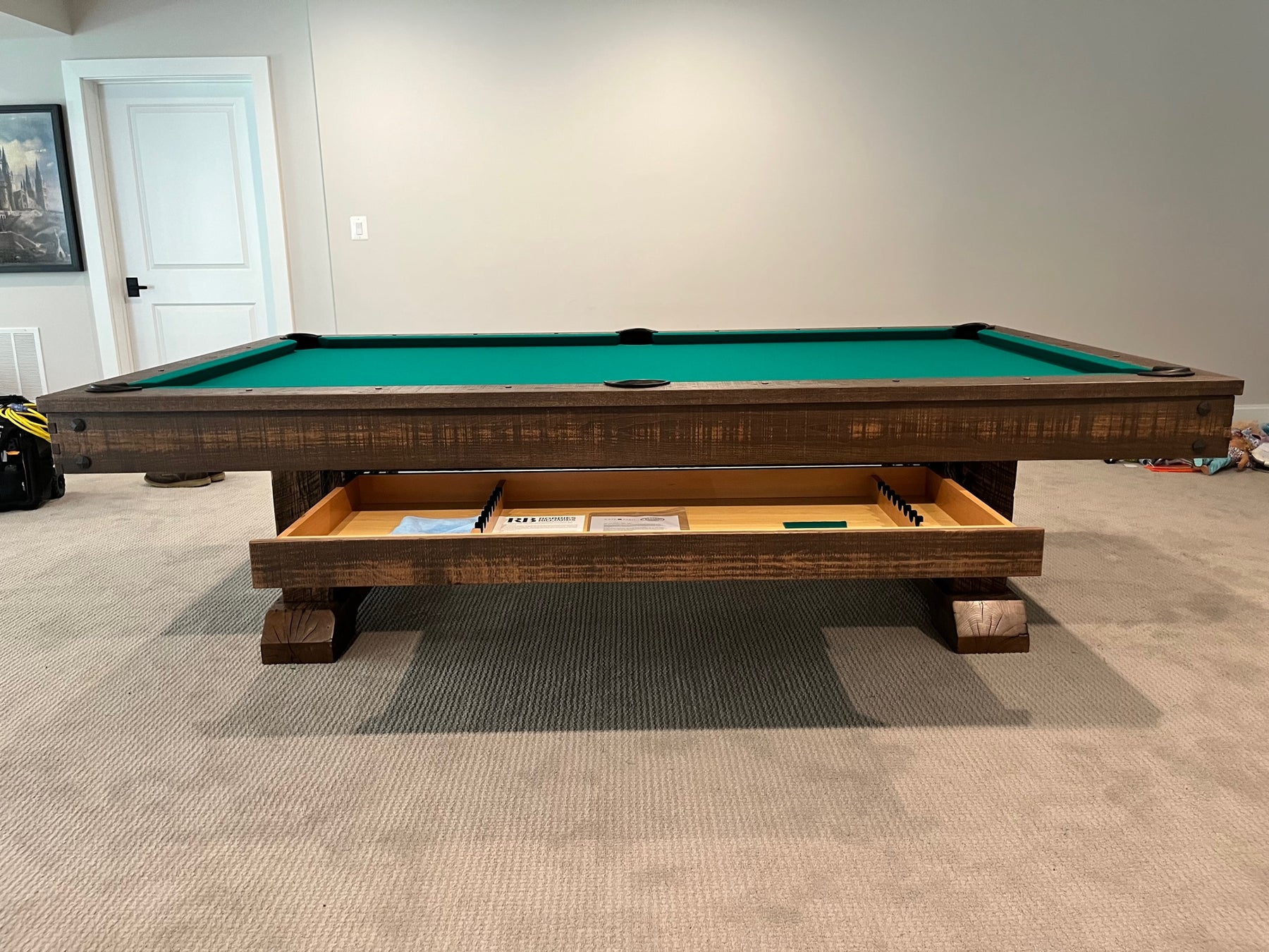 Olhausen Railyard 9' Pool Table installed in Arlington Virginia