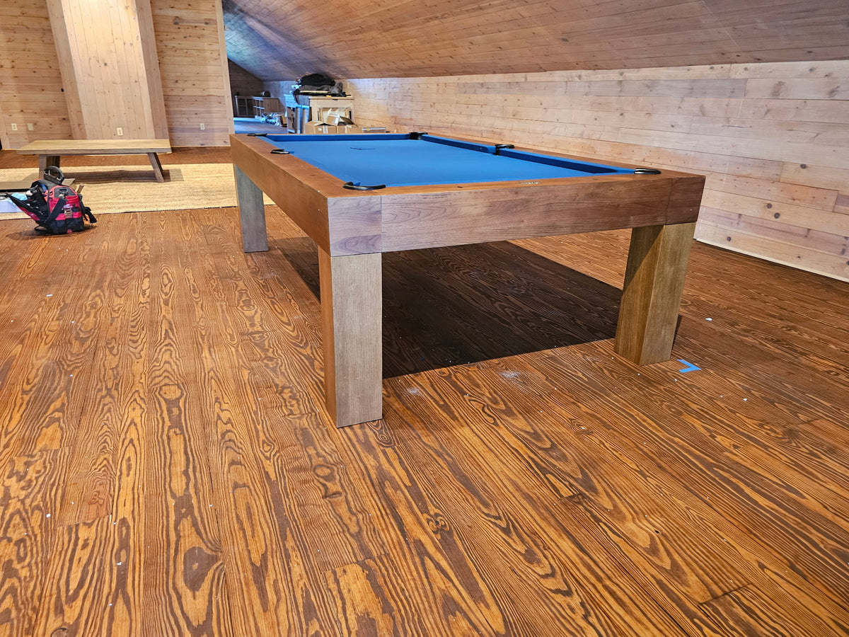 American Heritage Alta pool table 8' walnut finish barn install virginia 1