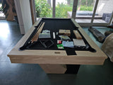 American Heritage Annex Pool Table Natural Ash finish black cloth top detail