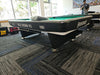 Brunswick Gold Crown VII Black finish pool table with brunswick green cloth detail