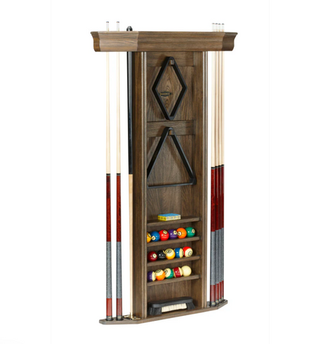 brunswick heritage wall cue rack nutmeg