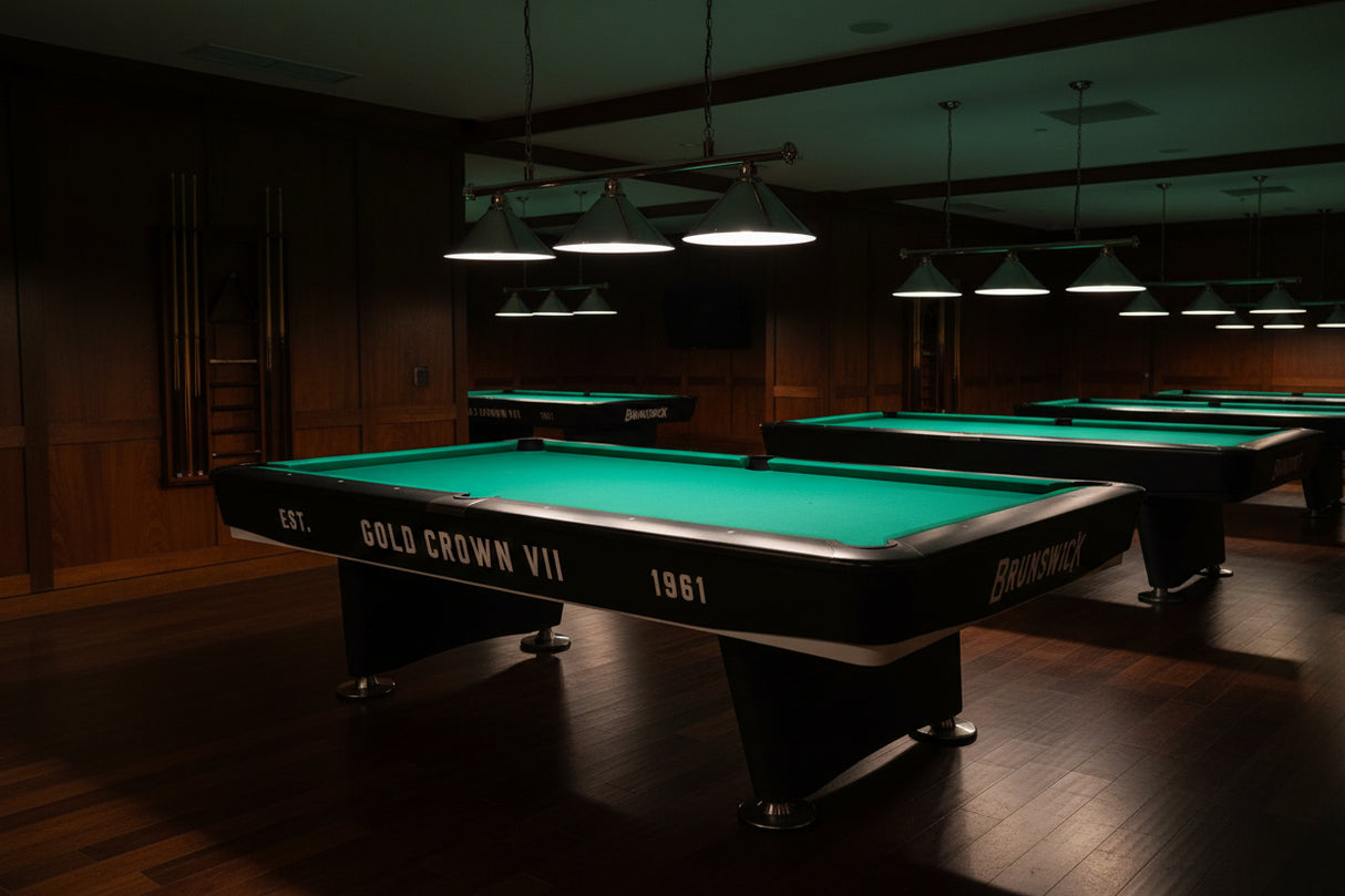 Brunswick gold crown VII black pool hall rendering