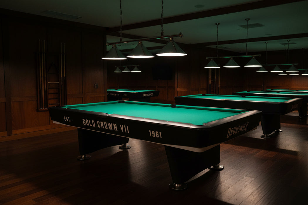 Brunswick gold crown VII black pool hall rendering