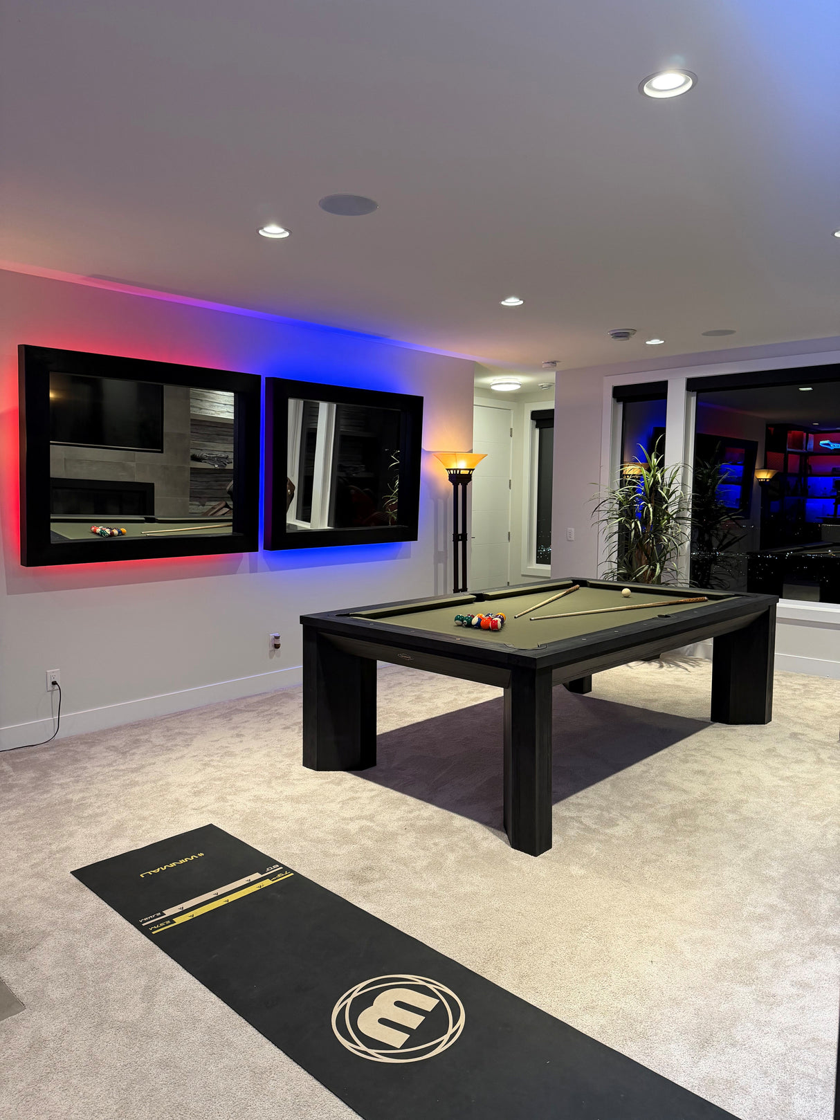 Brunswick pursuit pool table basement 2