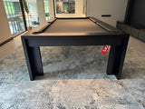 California House District Pool Table 8' Midnight maple finish end view 2