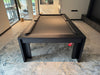 California House District Pool Table 8' Midnight maple finish end view