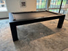 California House District Pool Table 8' Midnight maple finish side view
