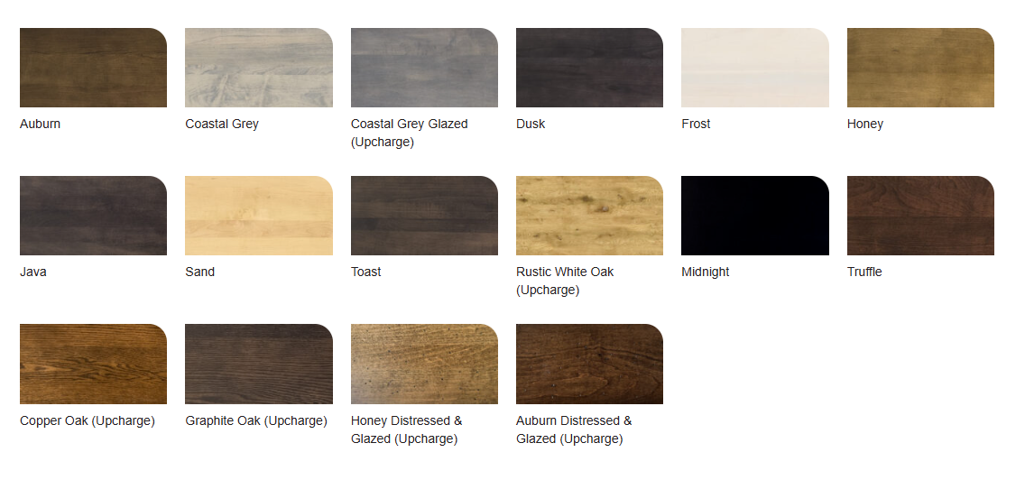 California House wood finish options