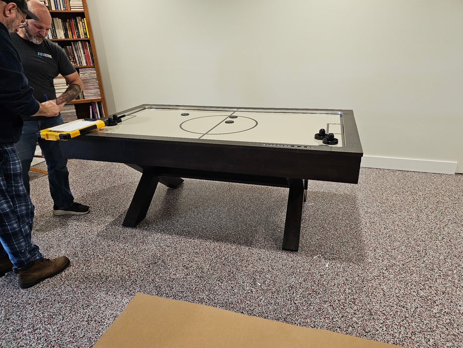 homestead air hockey table installed in room