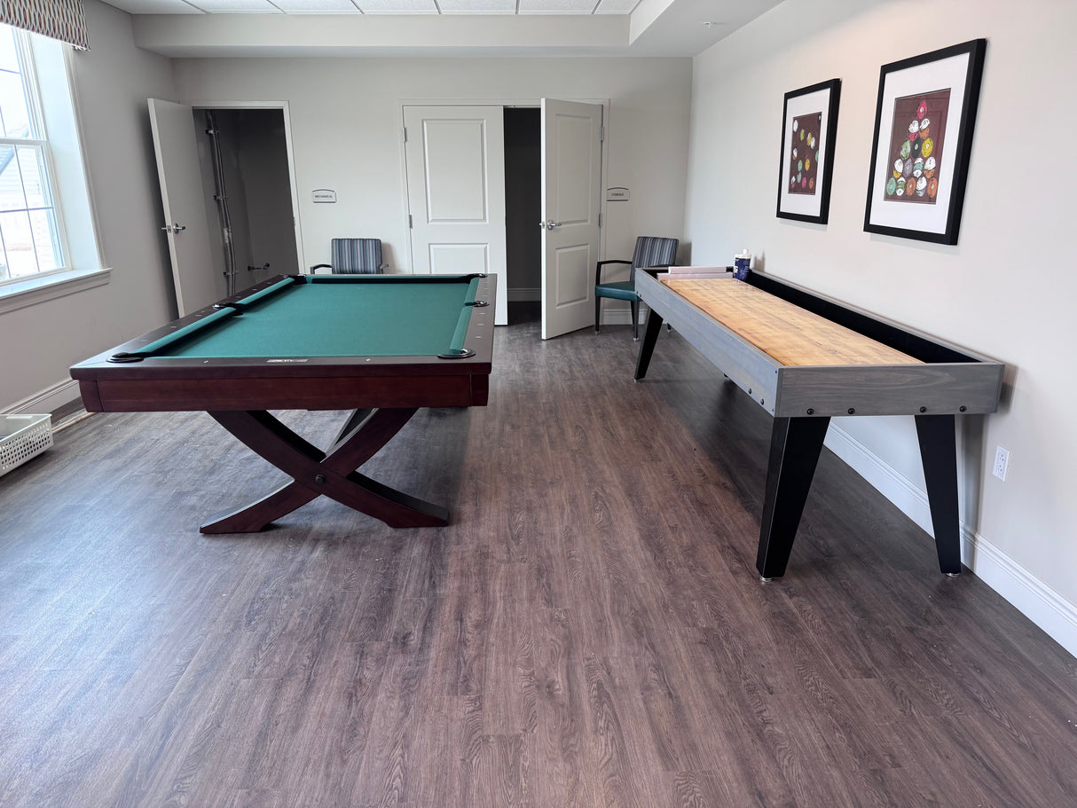 olhausen maverick shuffleboard 9' fossil grey finish room 2