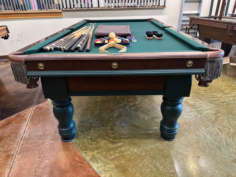 used Brunswick timber falls pool table end