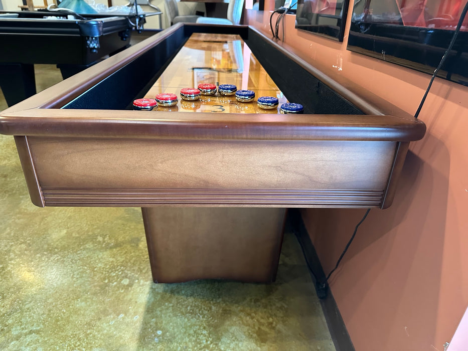 olhausen used 9' york shuffleboard table end 3