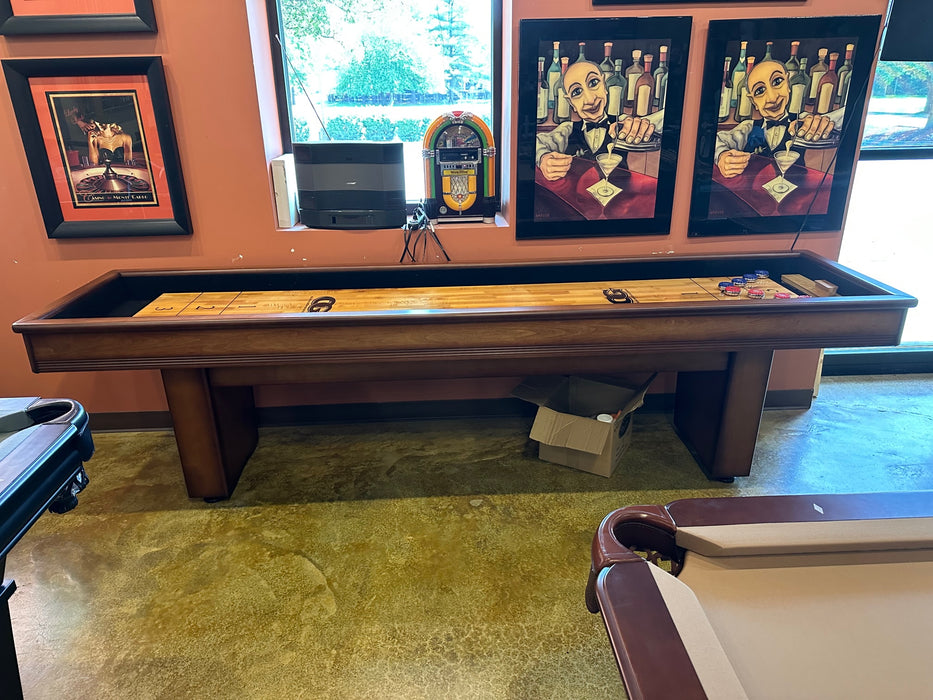 olhausen used 9' york shuffleboard table side 2
