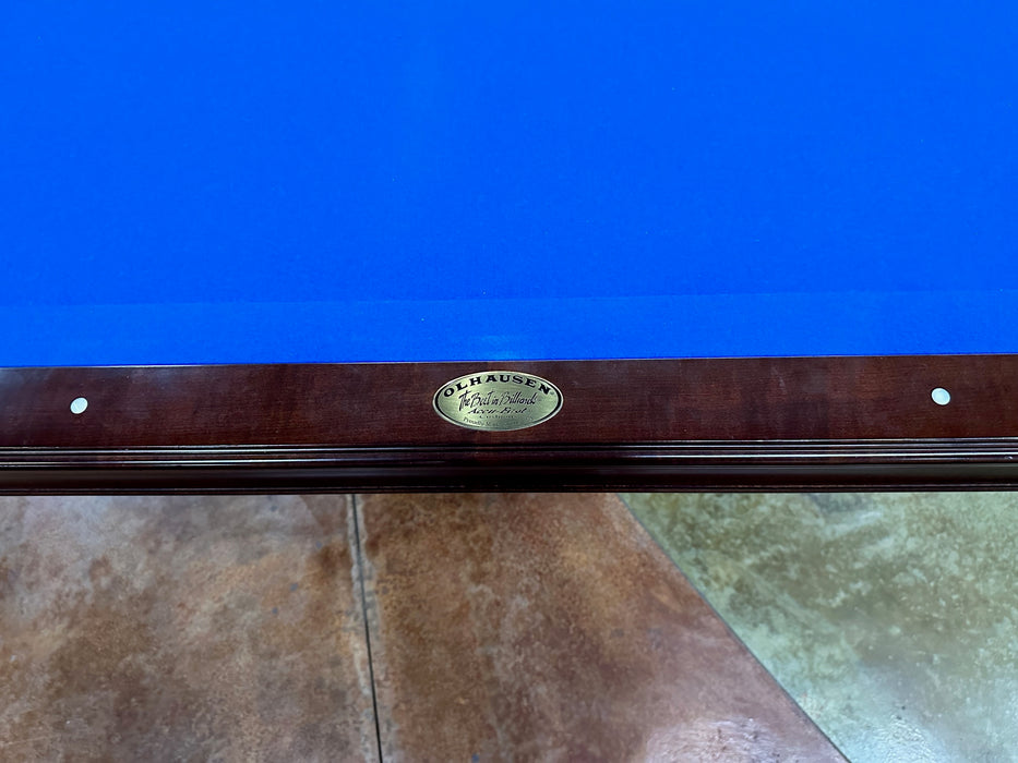 used olhausen belmont cherry 8' pool table  logo
