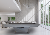 Olhausen Matrix Pool Table fossil grey finish room side view
