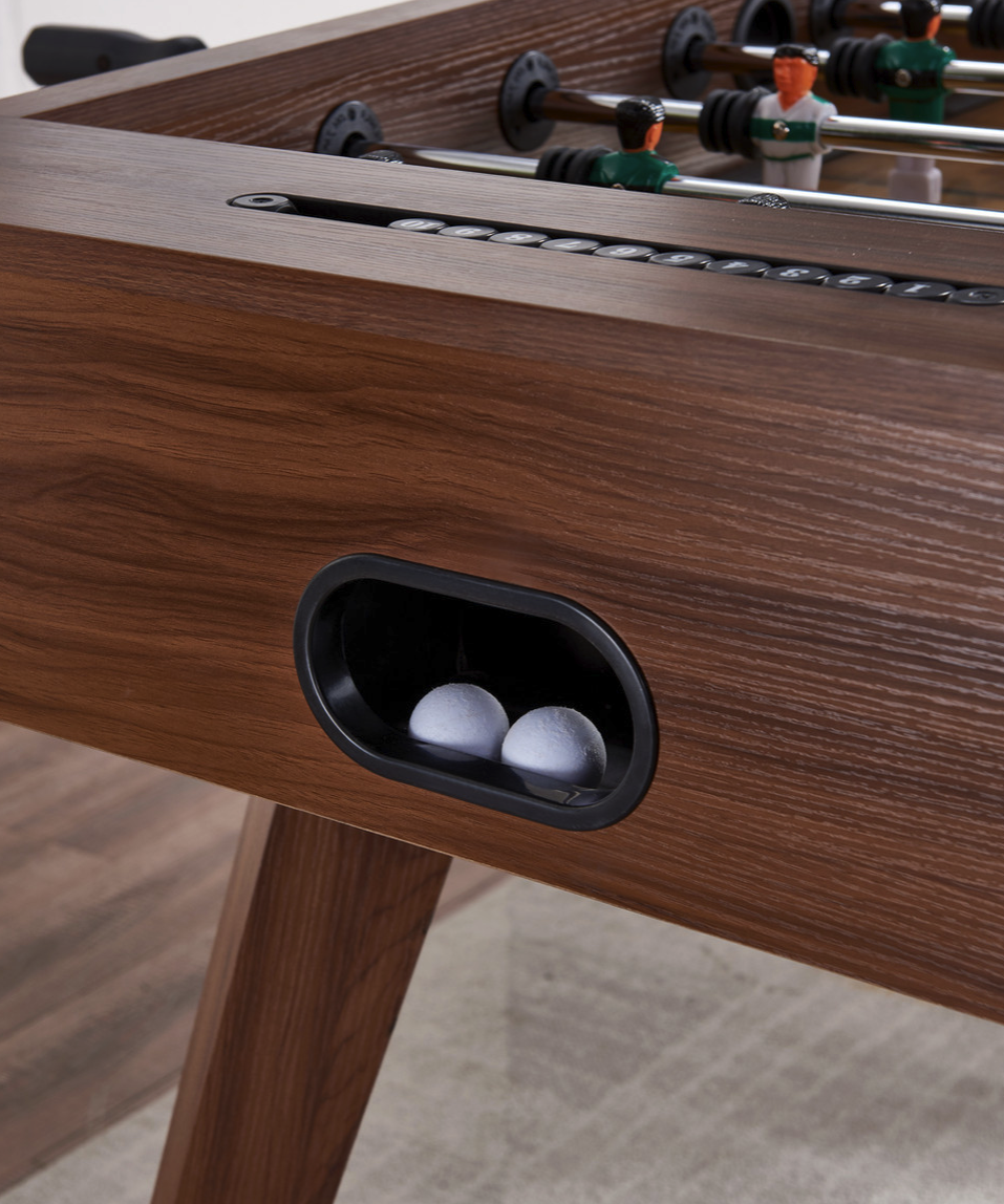 mid century modern foosball table ball return