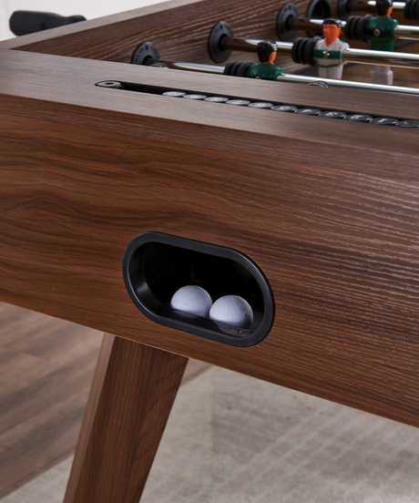 mid century modern foosball table ball return