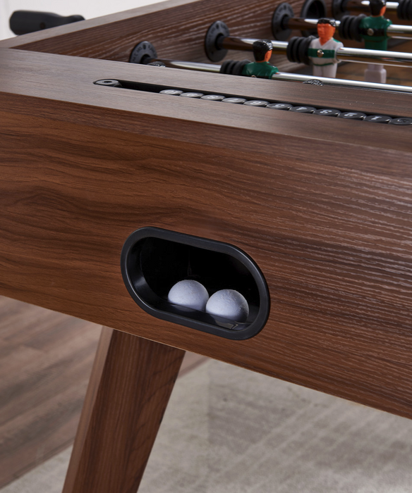 mid century modern foosball table ball return