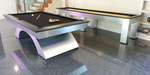 Olhausen millennium pool table brushed aluminum black lacquer