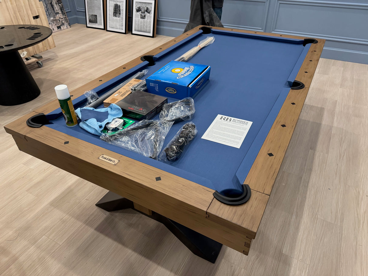 plank and hide nichols pool table 8' slate blue