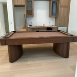 Olhausen oceanside pool table walnut brown finish side view