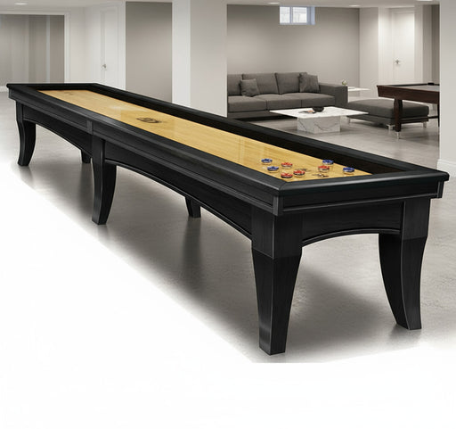 Olhausen Chicago shuffleboard table black lacquer finish room rendering
