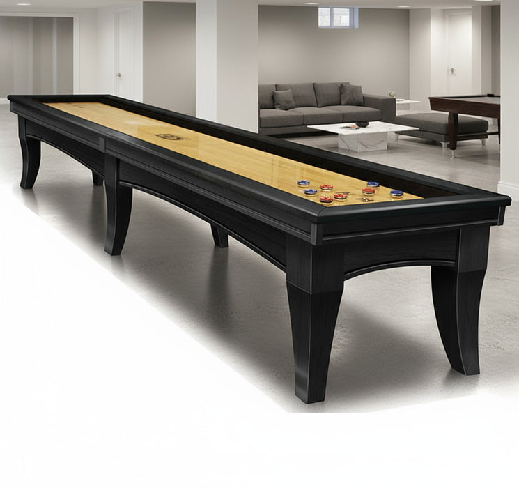 Olhausen Chicago shuffleboard table black lacquer finish room rendering