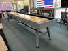 Olhausen alcove shuffleboard table matte fossil grey showroom
