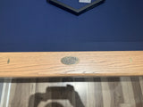 Olhausen Surfside pool table sweet honey finish marine blue cloth logo
