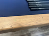 Olhausen Surfside pool table sweet honey finish marine blue cloth rail top detail