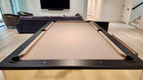 Olhausen monarch pool table polished brass with drawer rail detail