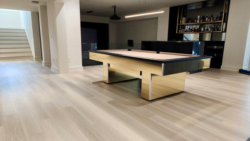 Olhausen monarch pool table polished brass with drawer room