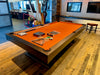 olhausen tustin pool table 9' matte charcoal orange cloth