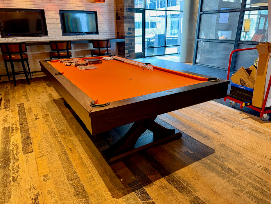olhausen tustin pool table 9' matte charcoal detail 2