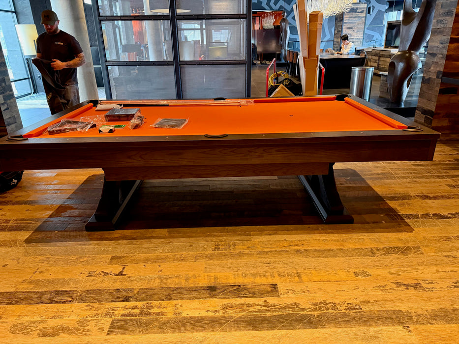 olhausen tustin pool table 9' matte charcoal with drawer