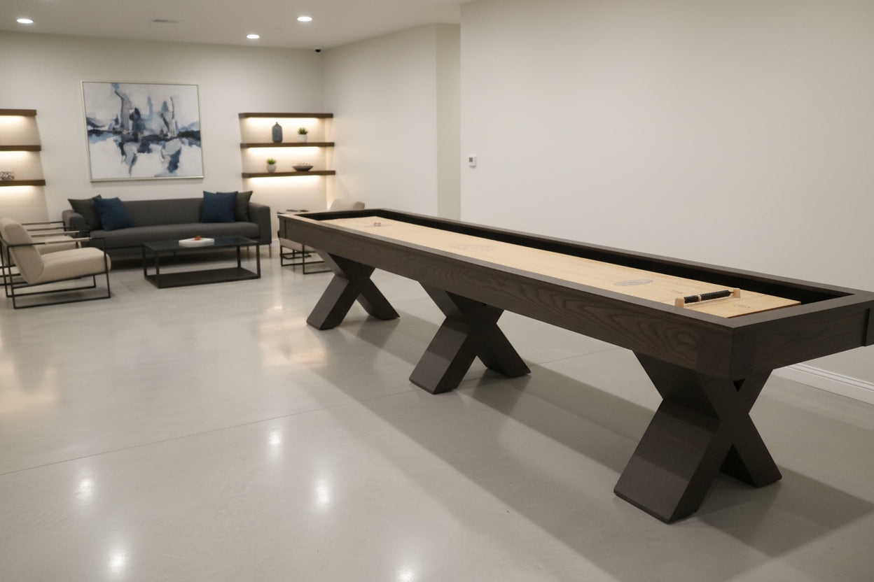Olhausen Encore Shuffleboard slate veneer 14' room rendering