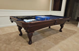 olhausen gabriel pool table traditional mahogany 8' marine blue cloth