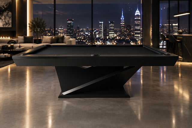Olhausen Matrix Pool Table black lacquer rendering