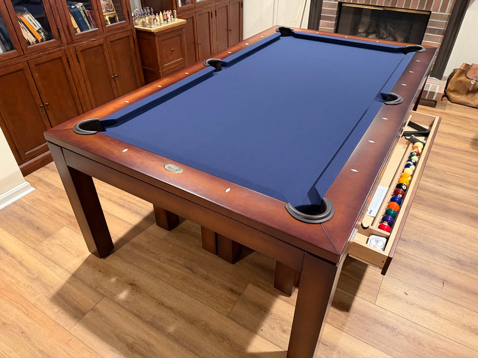 Olhausen townhouse dining pool table 7' Heritage Mahogany detail