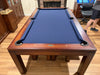 Olhausen townhouse dining pool table 7' Heritage Mahogany end view