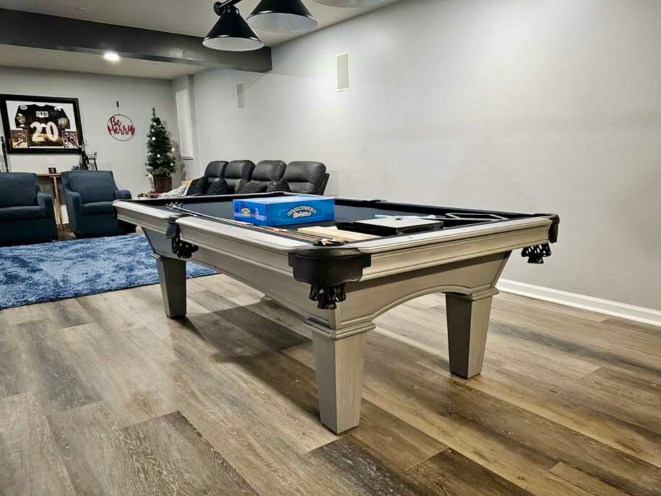 8 Foot Green Vinyl Pool Table Cover - Protective Dust Cover With Weighted Corners